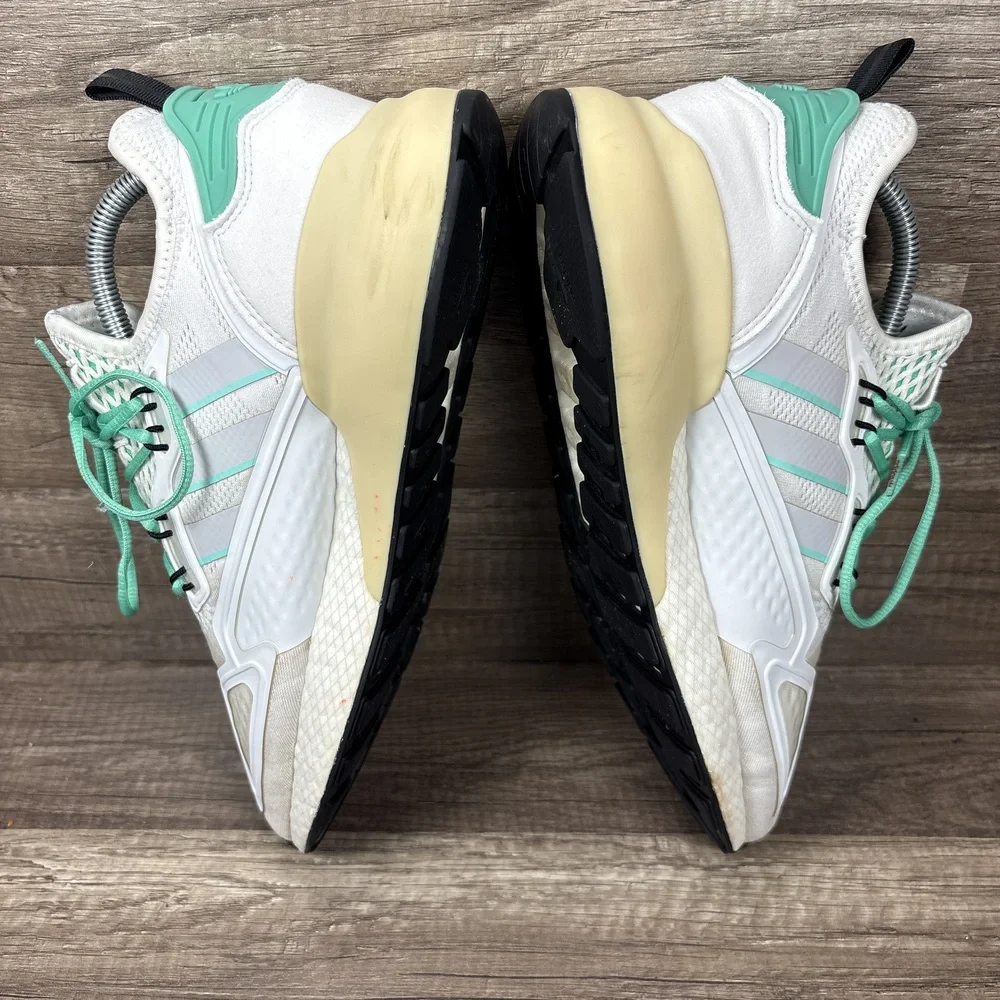 Adidas ZX 2K Boost White Green Mens US Size 8 EUR 41.3 FX4172 Running Shoes
